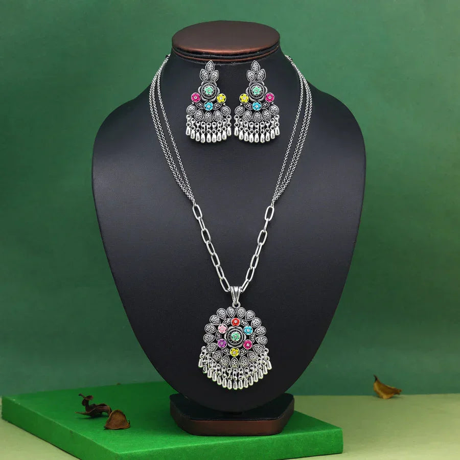 Assorted Color Oxidised Necklace Set Supermacchi