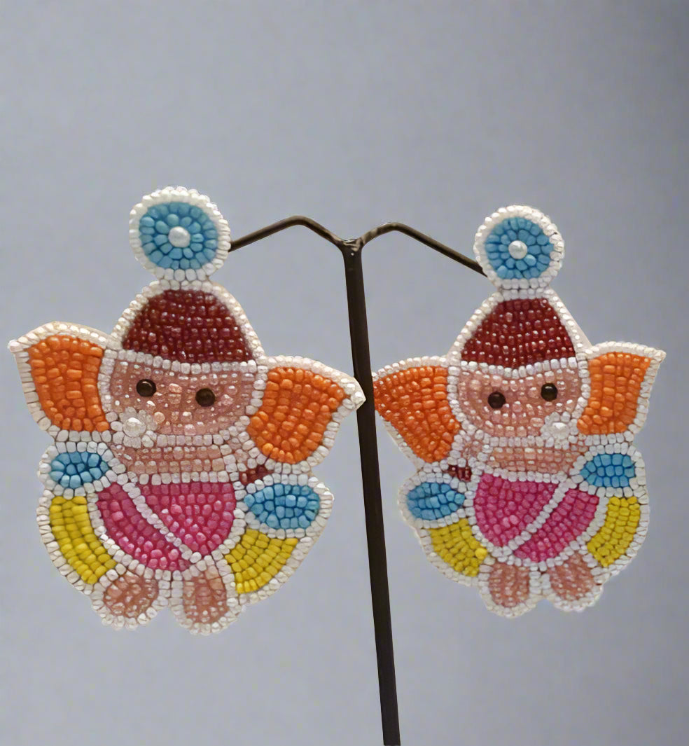 Colourful and Spiritual Charm Ganesha Drop Earrings Supermacchi Jewellery Collections