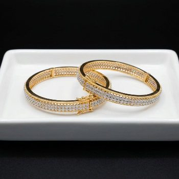 Dazzling American Diamond Intertwined Eternity Bangle Bracelets