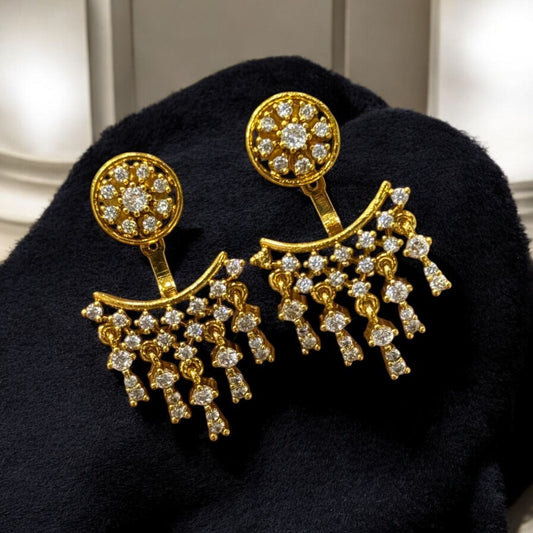 Dual Tone Designer Earrings – Gold and Silver Finish