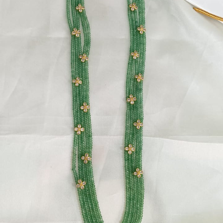 Emerald Gem Stone with Gold Motifs Necklace