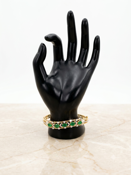 Emerald Stones with American Diamonds Bracelet for Women