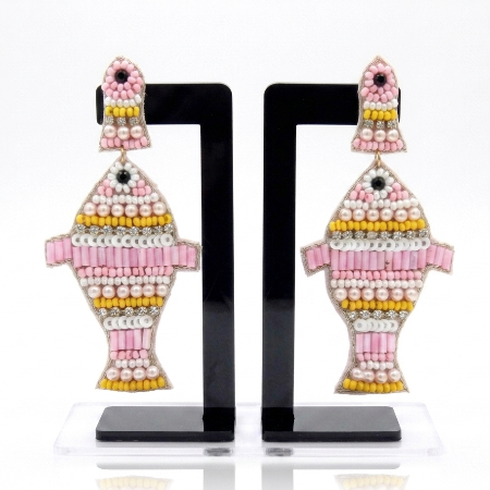 Fish Shape Beaded Earrings