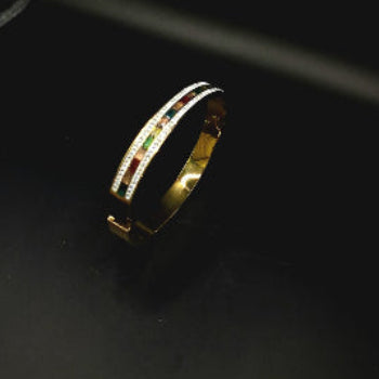 Gold bracelet with colorful stones