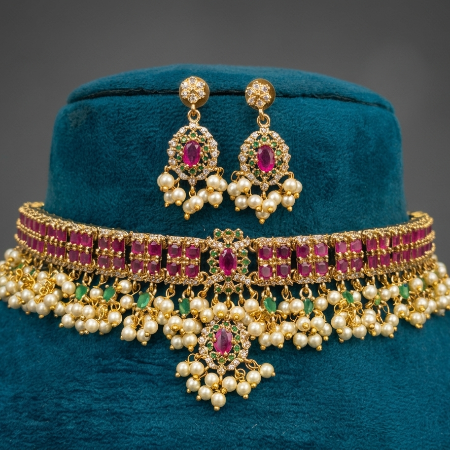 Gutta_Pusalu_Choker_South_Indian_Necklace_Set_Super_Macchi_Jewellery_Collections