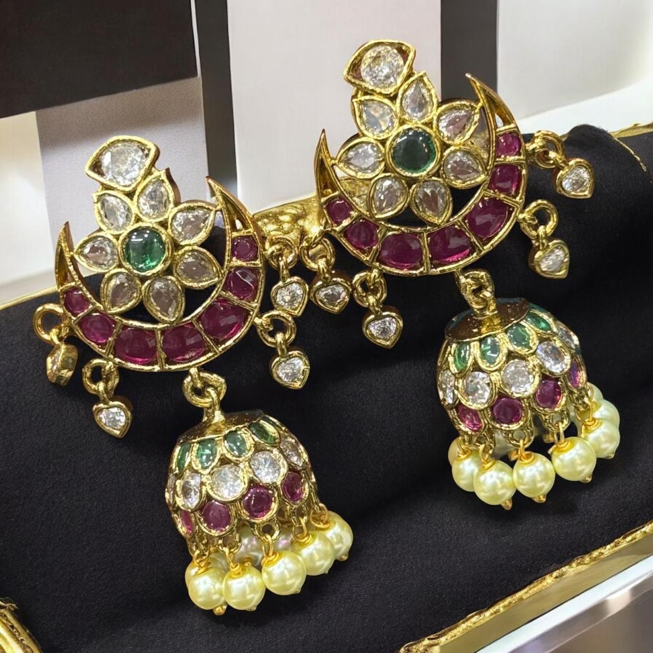 Heritage Polki Chandbali Earrings