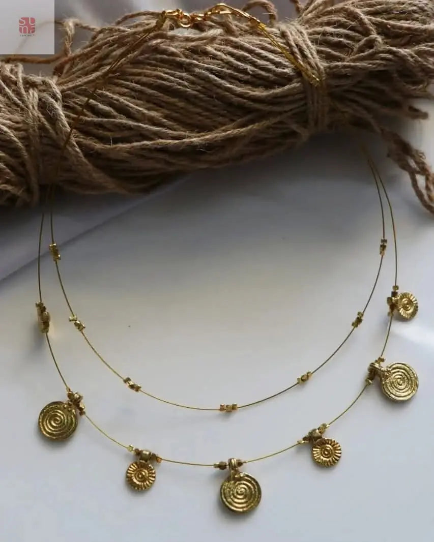 Invisible Necklace Sets with Exquisite Gold Coins and Vibrant Beads.
