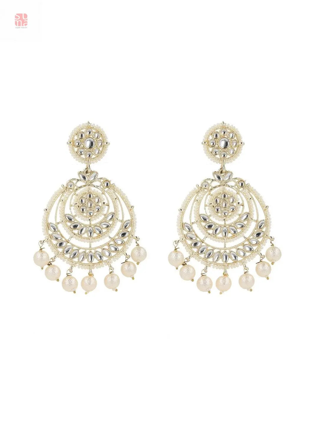 Buy Kundan Chandbali With Pearls Earrings Online affordable, Jhumka Earrings Online Shopping, Earrings - Shop From The Latest Collection Of Earrings For Women & Girls Online. Buy Studs, Ear Cuff, Drop & More Earrings At Best Price