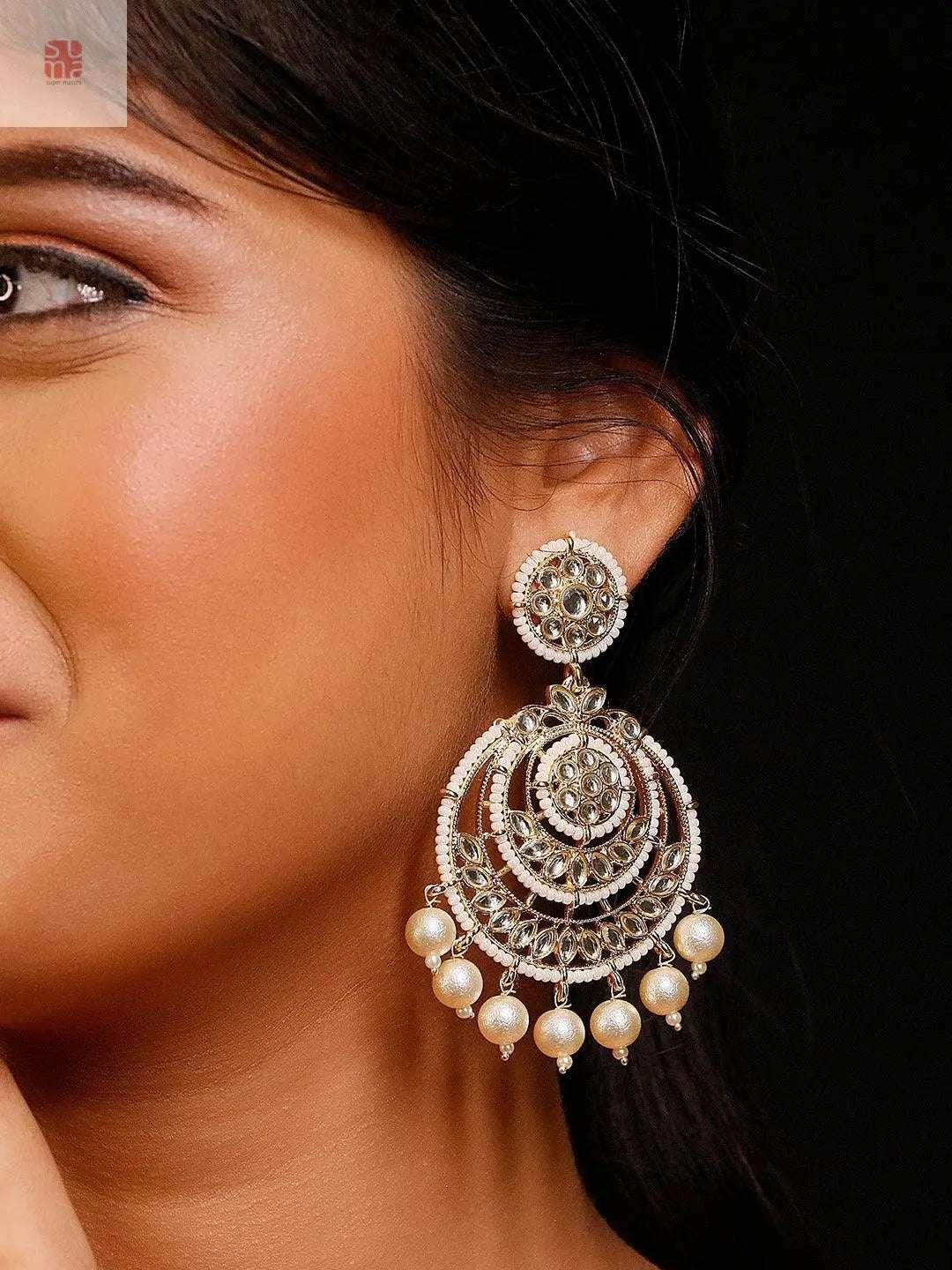 Buy Kundan Chandbali With Pearls Earrings Online affordable, Jhumka Earrings Online Shopping, Earrings - Shop From The Latest Collection Of Earrings For Women & Girls Online. Buy Studs, Ear Cuff, Drop & More Earrings At Best Price