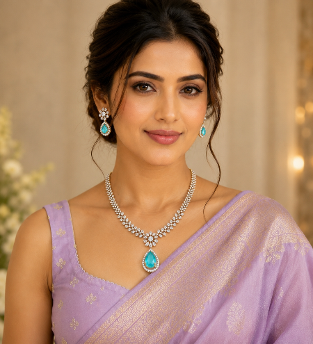 Necklace Set with 6 Changeable Stones