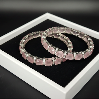 Pink American Diamond Bangles