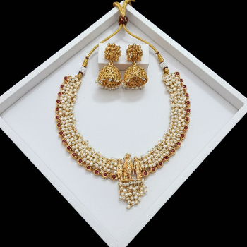 Sita Rama Pearl Studded Jewellery Set