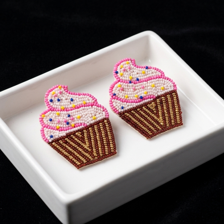 Sweet Treat Cup Ice cream Beaded Earrings