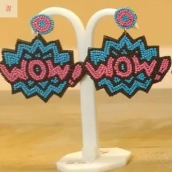 WOW Pop Art Beaded Earrings – Funky & Quirky Handmade Jewellery by Supermacchi Supermacchi Jewellery Collections