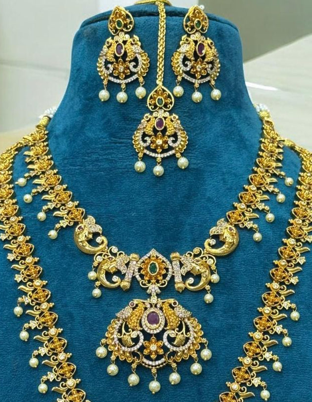 Royal Heritage Jadau-Style Kundan Polki Bridal Necklace Set – Supermacchi Jewellery Collections