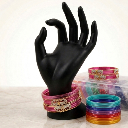 12 Colours Changeable Bangles Cum Bracelet Set for Women