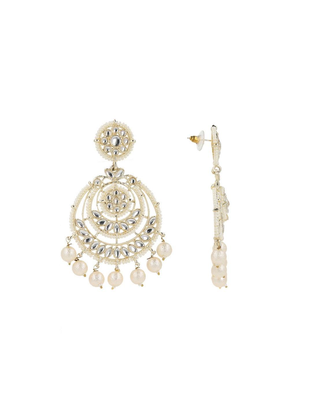 Juhi Bhatt in Kundan Chandbali With Pearls Earrings Online affordable, Jhumka Earrings Online Shopping, Earrings - Shop From The Latest Collection Of Earrings For Women & Girls Online. Buy Studs, Ear Cuff, Drop & More Earrings At Best Price