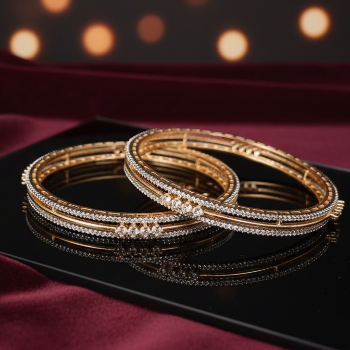 AD Gold Plated Designer Bangles