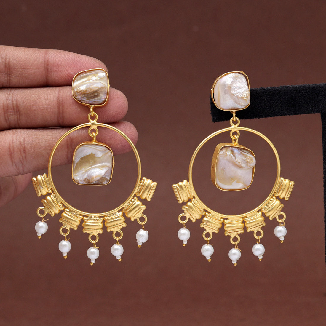 White Color Amrapali Earrings