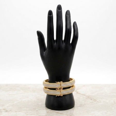 Dazzling American Diamond Intertwined Eternity Bangle Bracelets