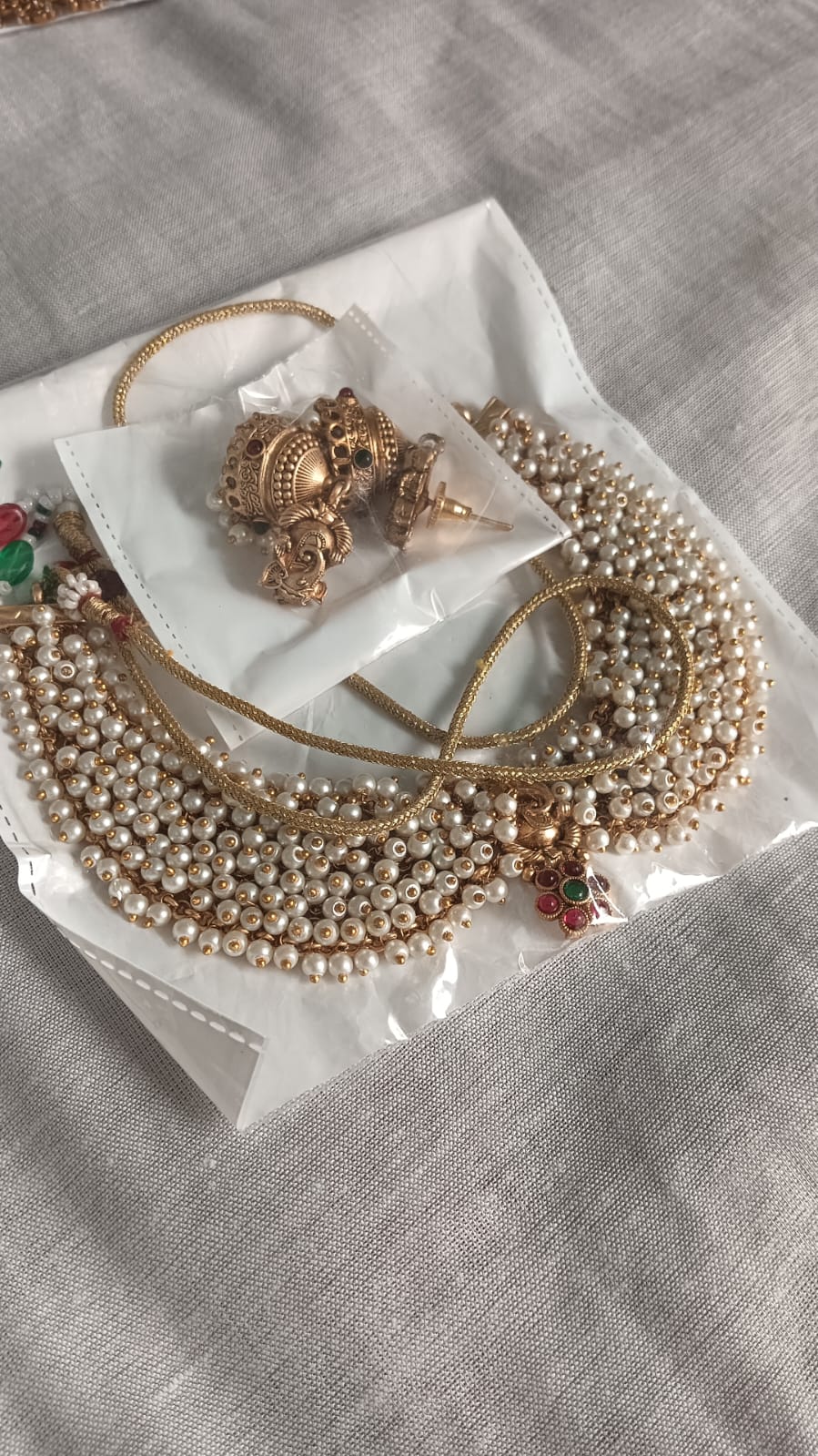 Cluster Pearl Choker Set - Guthapusalu