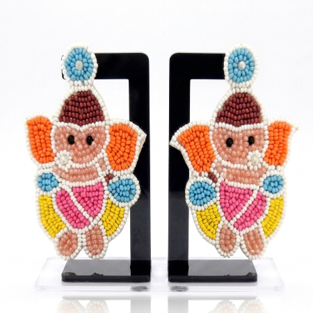 Colourful and Spiritual Charm Ganesha Drop Earrings