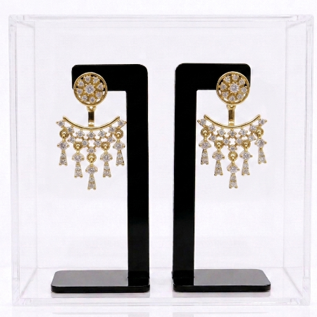 Dual Tone Designer Earrings – Gold and Silver Finish