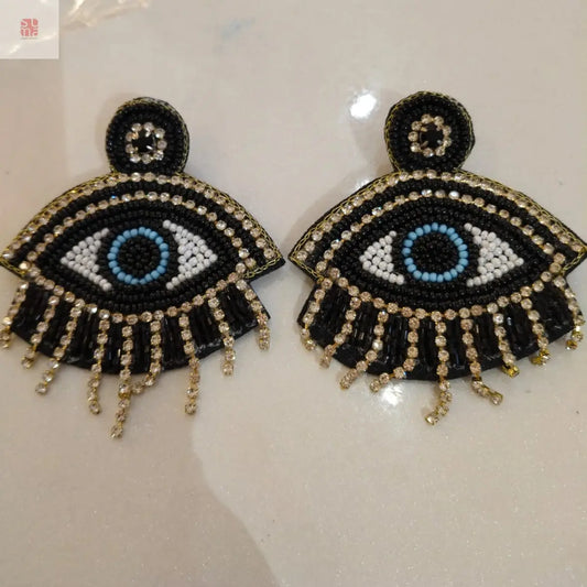 👁️ Evil Eye Glam Beaded Earrings