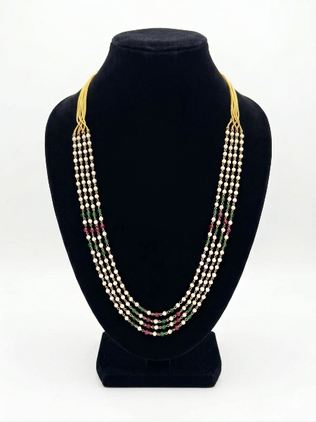Green and Red Multi Layer Beads Necklace for Women 