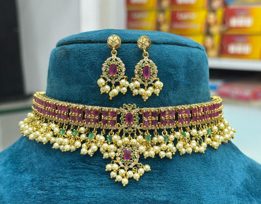 Gutta Pusalu Choker – South Indian Necklace Set | Super Macchi Jewellery Collections