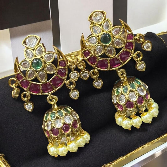 Heritage Polki Chandbali Earrings