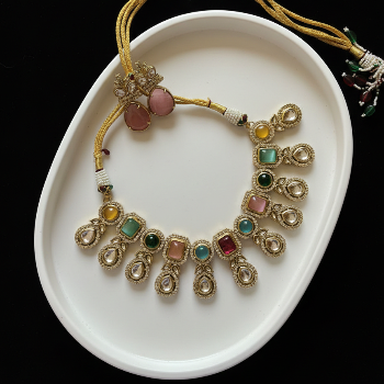Jewelry set with colorful Moissanite stones 