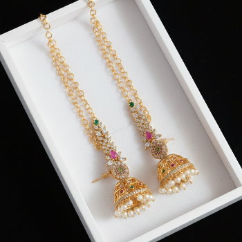 Jhumkas with Ear Chains