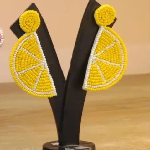 Lemon Slice Beaded Earrings Supermacchi Jewellery Collections