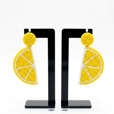 Lemon Slice Beaded Earrings Funky Earrings
