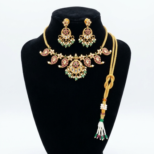 Mango Jadau Necklace Set with Earrings