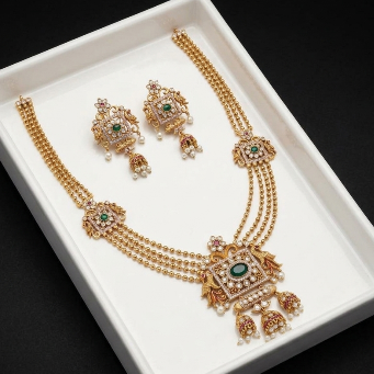  Multi-Layer Elegant Gold Plated Bead Jewellery 