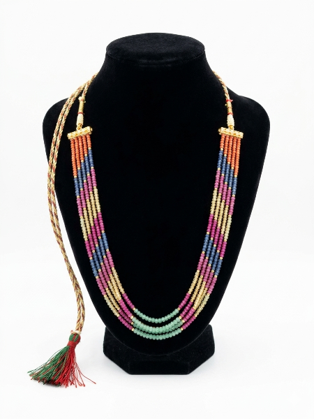 Multi Color Zirconia Beads 5 Layered Necklace for Women 