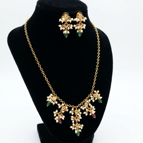 Multicolor Guthapusalu Customised Necklace Set 