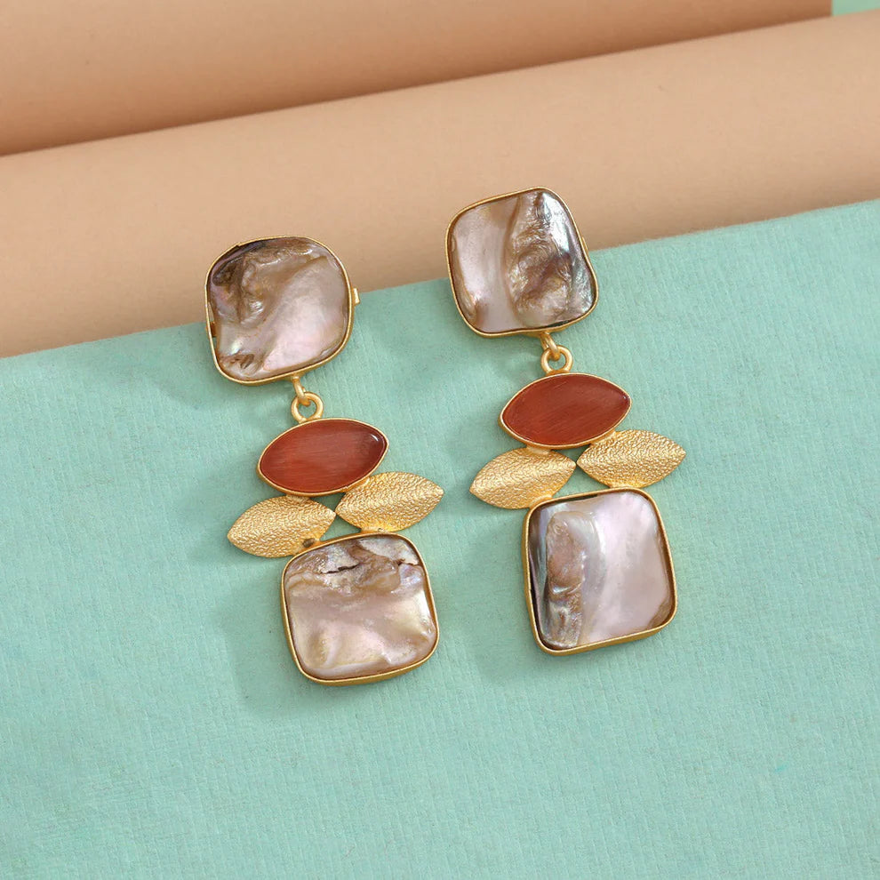 Orange Color Amrapali Earrings