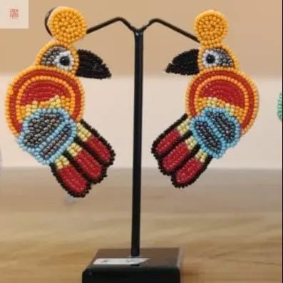 Parrot Beaded Earrings - Funky & Quirky Earrings Supermacchi Jewellery Collections