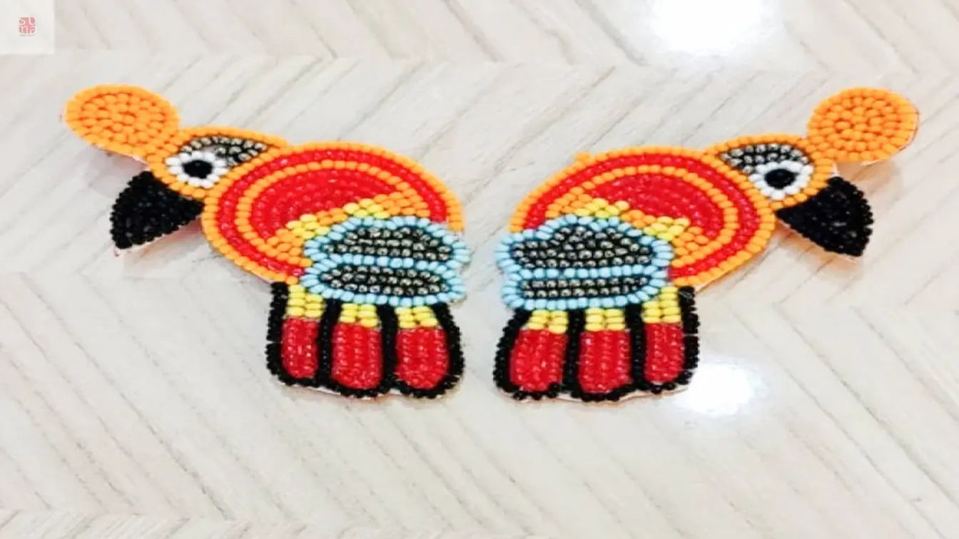 Parrot Beaded Earrings - Funky & Quirky Earrings Supermacchi Jewellery Collections