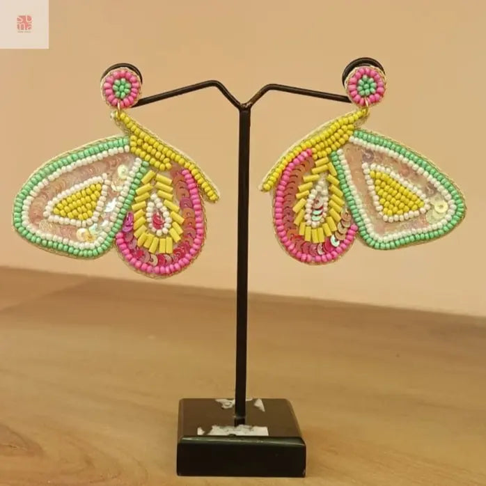 Pastel Prism Beaded Butterfly Earrings Supermacchi Jewellery Collections