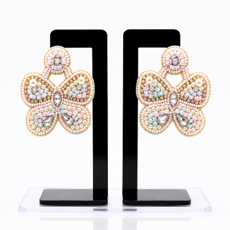 Pastel Butterfly Beaded Funky and Quirky Earrings