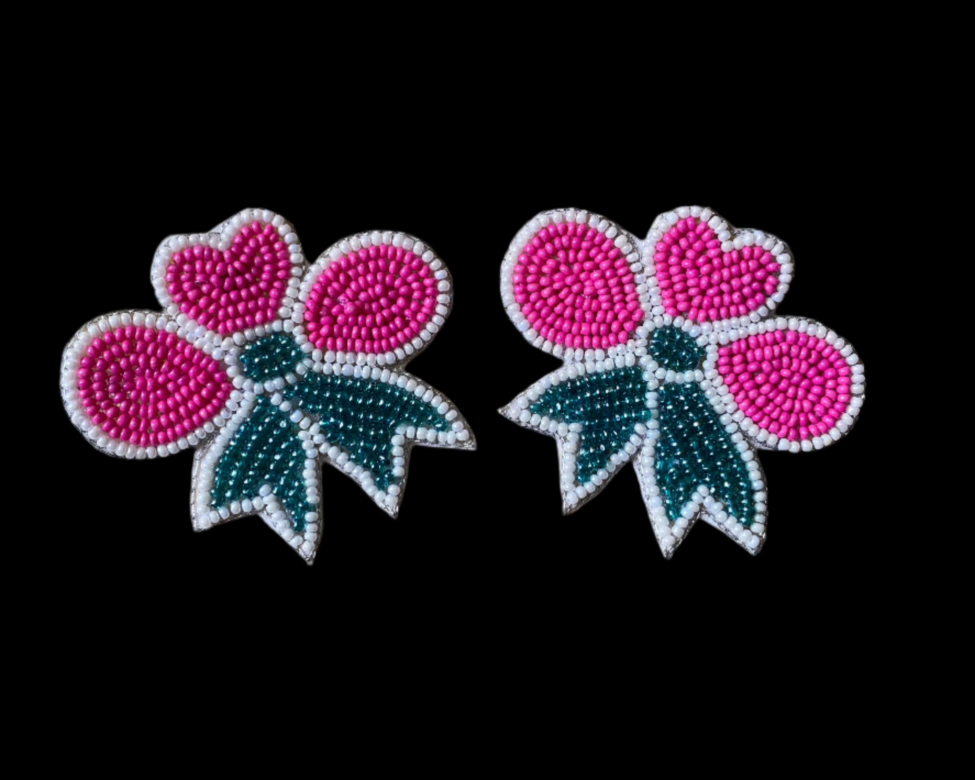 Pink and Green Bow Earrings Supermacchi Jewellery Collections