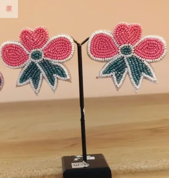 Pink and Green Bow Earrings Supermacchi Jewellery Collections
