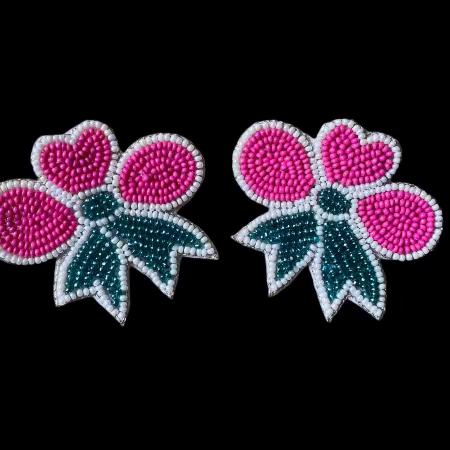 Pink and Green Bow Earrings Supermacchi Jewellery Collections