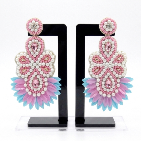 Pink Petal Pop Beaded Earrings from Super Macchi