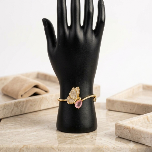 Pink Stone Butterfly Designer Bracelet for Women