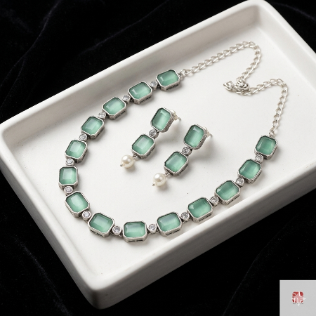 Pista Colour German Silver Choker Set